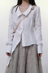 Marc le bihan long -sleeved big collar fried shirt 2611 white